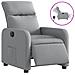 Poltrona Elettrica Reclinabile Grigio Chiaro In Tessuto - Foto miniatura 2