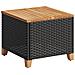 Tavolo Da Giardino Nero 45x45x37cm In Polyrattan E Legno Acacia - Foto miniatura 2