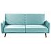 Divano Letto 3 Posti Senja Velluto Azzurro - Foto miniatura 5
