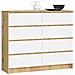 Cassettiera K120, 8 cassetti, 120x40x99 cm, Colore Quercia Artisan e Bianco - Foto miniatura 1