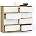 Cassettiera K120, 8 cassetti, 120x40x99 cm, Colore Quercia Artisan e Bianco - Foto miniatura 2