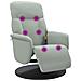 Poltrona Reclinante Massaggio Poggiapiedi Grigio Chiaro Velluto - Foto miniatura 1