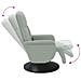 Poltrona Reclinante Massaggio Poggiapiedi Grigio Chiaro Velluto - Foto miniatura 6