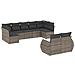 Set Divano Da Giardino 9 Pz Con Cuscini Grigio In Polyrattan - Foto miniatura 2