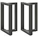 Gambe Tavolo Pranzo A T 2pz Antracite 50x35x(72-73)cm Acciaio - Foto miniatura 1
