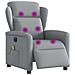 Poltrona Reclinabile Massaggio Elettrica Grigio Chiaro Tessuto - Foto miniatura 3