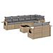 Set Divano da Giardino 9 pz con Cuscini Beige in Polyrattan - Foto miniatura 1