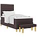 Letto Box Spring con Materasso e Panchina Marrone Scuro 90x200 cm Tessuto - Foto miniatura 1
