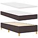 Letto Box Spring con Materasso e Panchina Marrone Scuro 90x200 cm Tessuto - Foto miniatura 3