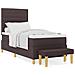 Letto Box Spring con Materasso e Panchina Marrone Scuro 90x200 cm Tessuto - Foto miniatura 4