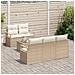 Set Divano da Giardino 6 pcs Beige e Crema 55 x 55 x 37 cm - Foto miniatura 3
