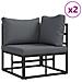 Set Divano da Giardino con cuscino 12 pcs Nero Alluminio - Foto miniatura 4
