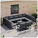 Set Divano da Giardino con cuscino 12 pcs Nero Alluminio - Foto miniatura 5