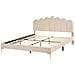 Letto Velluto Sauvian 160 X 200 Cm Beige - Foto miniatura 3