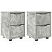 Comodini con cassetto 2 pcs Grigio cemento 30,5 x 30 x 43 cm - Foto miniatura 1