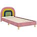 Struttura letto bambini con testata Rosa 90 x 200 cm Velluto - Foto miniatura 4