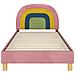 Struttura letto bambini con testata Rosa 90 x 200 cm Velluto - Foto miniatura 5