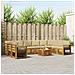 Set divani 11 pcs Naturale e Beige Legno di Acacia Massello - Foto miniatura 2