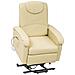 Poltrona Relax Elettrica Reclinabile Confort Imbottita Beige Per Interno Salotto Per Anziani - Foto miniatura 2