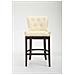 Sgabello Cucina Chesterfield in Legno Lakewood Antico-Scuro I Sgabello Alto Vintage in Vera Pelle I Sgabello Bar Design in Legno H 74 CM Crema - Foto miniatura 2