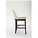 Sgabello Cucina Chesterfield in Legno Lakewood Antico-Scuro I Sgabello Alto Vintage in Vera Pelle I Sgabello Bar Design in Legno H 74 CM Crema - Foto miniatura 3