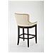 Sgabello Cucina Chesterfield in Legno Lakewood Antico-Scuro I Sgabello Alto Vintage in Vera Pelle I Sgabello Bar Design in Legno H 74 CM Crema - Foto miniatura 4