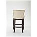 Sgabello Cucina Chesterfield in Legno Lakewood Antico-Scuro I Sgabello Alto Vintage in Vera Pelle I Sgabello Bar Design in Legno H 74 CM Crema - Foto miniatura 5