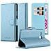 Custodia Compatibile Con Htc One M8 Mini In Pastello Blu - Coperchio Protettiva Con Chiusura Magnetica, Funzione Stand E Tasca Per Le Carte - Foto miniatura 1