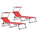 Lettini Pieghevoli Con Tettuccio 2 Pz Alluminio Textilene Rossi - Foto miniatura 1