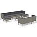 Set Divani Da Giardino 11 Pz Con Cuscini In Polyrattan Grigio - Foto miniatura 2