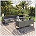 Set Divani Da Giardino 11 Pz Con Cuscini In Polyrattan Grigio - Foto miniatura 1