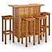Set Da Bar Per Giardino 5 Pz In Legno Massello Di Acacia - Foto miniatura 1