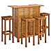 Set Da Bar Per Giardino 5 Pz In Legno Massello Di Acacia - Foto miniatura 2