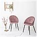 Set Di 2 Sedie Vintage Diane In Velluto Rosa - Foto miniatura 3