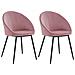 Set Di 2 Sedie Vintage Diane In Velluto Rosa - Foto miniatura 7