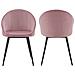 Set Di 2 Sedie Vintage Diane In Velluto Rosa - Foto miniatura 10