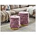 Set Di 2 Pouf Contenitore Pueblo Velluto Rosa - Foto miniatura 1