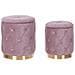 Set Di 2 Pouf Contenitore Pueblo Velluto Rosa - Foto miniatura 9