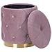 Set Di 2 Pouf Contenitore Pueblo Velluto Rosa - Foto miniatura 14