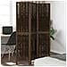 Divisorio Ambienti 3 Pannelli Marrone Scuro Massello Paulownia - Foto miniatura 1