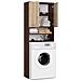 Mobile Alto, Collona da Bagno FIN per Lavatrice, 2 ante, 64x30x180 cm, Colore Weng? e Sonoma Quercia - Foto miniatura 2