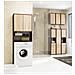 Mobile Alto, Collona da Bagno FIN per Lavatrice, 2 ante, 64x30x180 cm, Colore Weng? e Sonoma Quercia - Foto miniatura 5
