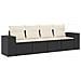 Set Divani Da Giardino 4 Pz Con Cuscini Nero In Polyrattan - Foto miniatura 1