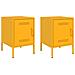 Comodini 2 Pz Giallo Senape 36x39x50,5 Cm In Acciaio - Foto miniatura 1