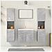 Set Mobili Da Bagno 4 Pz Grigio Cemento In Legno Multistrato - Foto miniatura 3