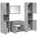 Set Mobili Da Bagno 4 Pz Grigio Cemento In Legno Multistrato - Foto miniatura 1