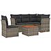Set Divano Da Giardino 6 Pz Con Cuscini Grigio In Polyrattan - Foto miniatura 2