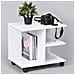 Tavolino Salotto Multifunzione Porta Tv Riviste Comodino Con Ruote Legno Bianco - Foto miniatura 1