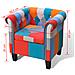 Lusso Casadino -  Poltrona Con Design Patchwork In Tessuto - Foto miniatura 5