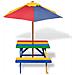 Lusso Casadino -  Tavolo E Panchine Per Bambini Con Parasole Legno Multicolore - Foto miniatura 1